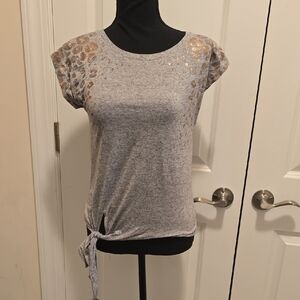 Juicy Couture Gray Tee with Gold Accents